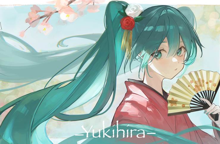一张Vocaloid,初音未来绘画图片