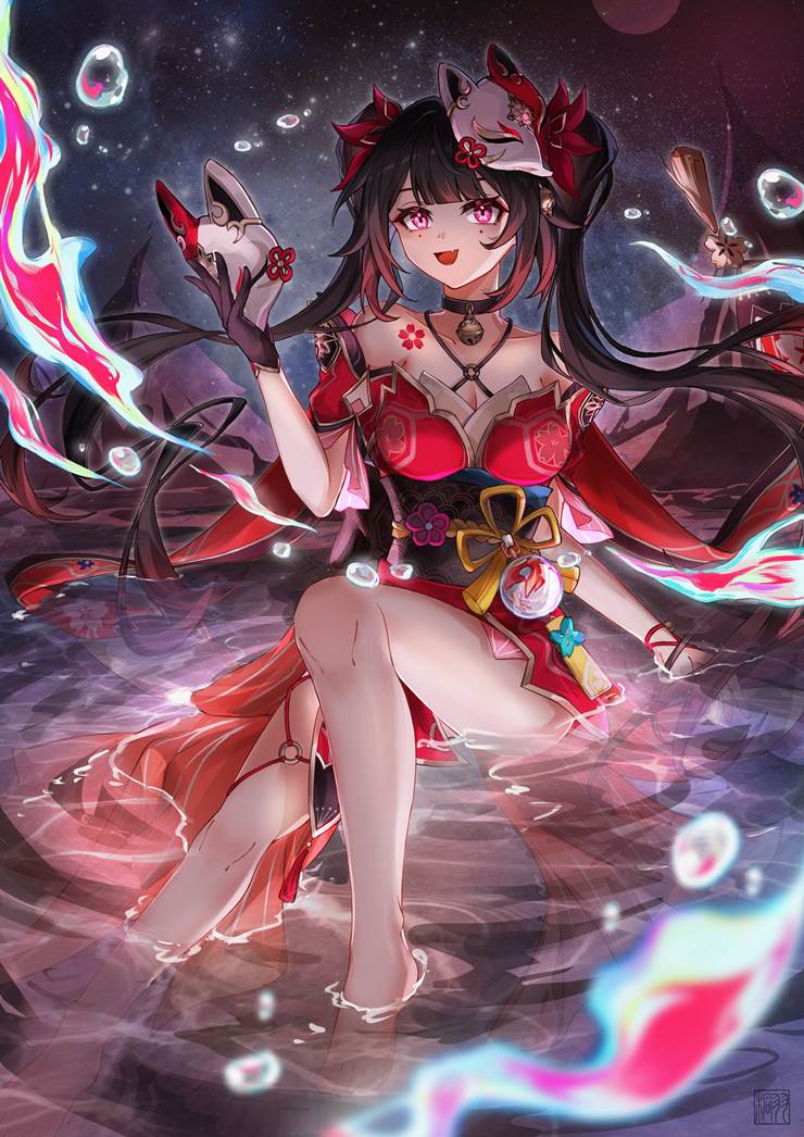 一张少女,小女孩,崩坏：星穹铁道,焰火,花火绘画图片