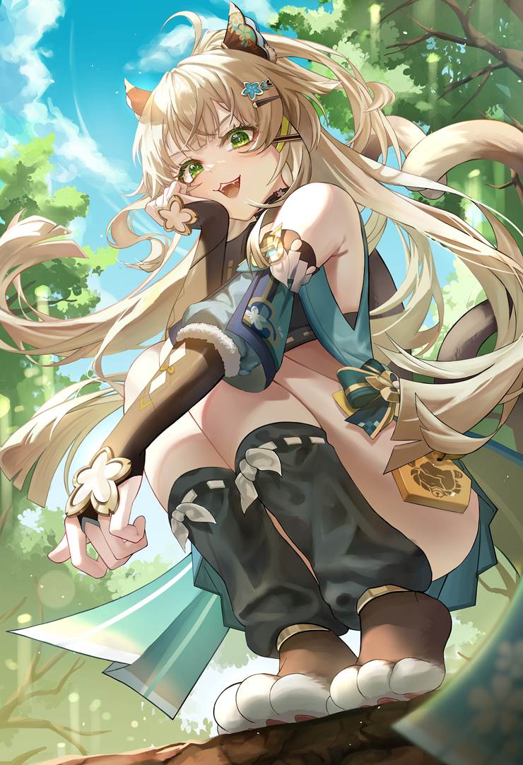 Genshin Impact, 二次创作, Kirara, 女孩子, cat mouth