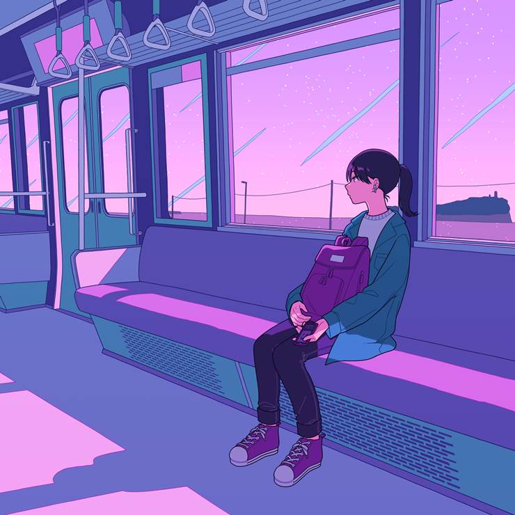 一张小女孩,电车内,苏塞克斯,流星,牛仔裤绘画图片