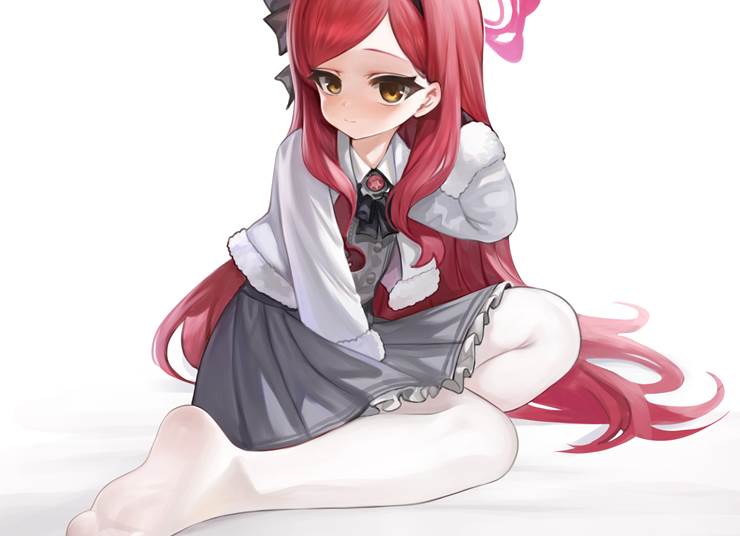 碧蓝档案, 三善贵音, White silk pantyhose, 着袜足底