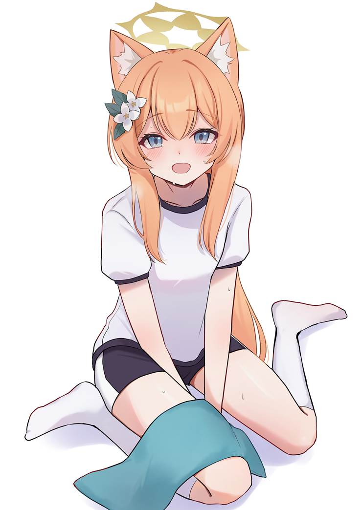 Blue Archive, Mari Iochi, gym uniform, animal ears, gym uniform, gym uniform, Iochi Mari (Sportswear)