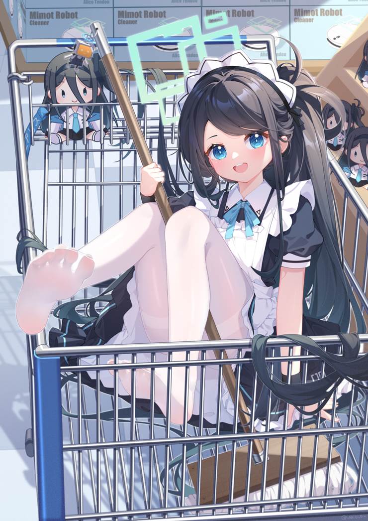 Alice Tendou, Alice Tendou (maid), 碧蓝档案, 白丝袜, 着袜足底, 赤脚, 脚指, 脚底, 白亚的预告信, Blue Archive 1000+ users