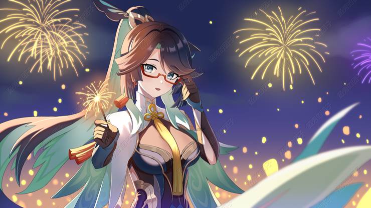 Genshin Impact, 女孩子, Cloud Retainer, 眼镜