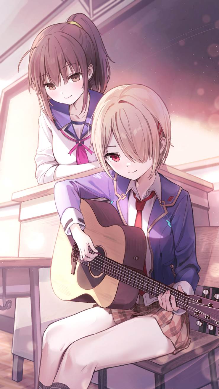 Heaven Burns Red, Kayamori Ruka, thighs, schoolgirl