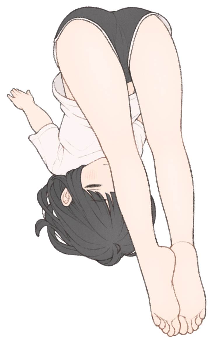 原创, 我家孩子, stretch, 女孩子, 赤脚, leg, 热裤, 原创1000users加入书籤, back of thigh