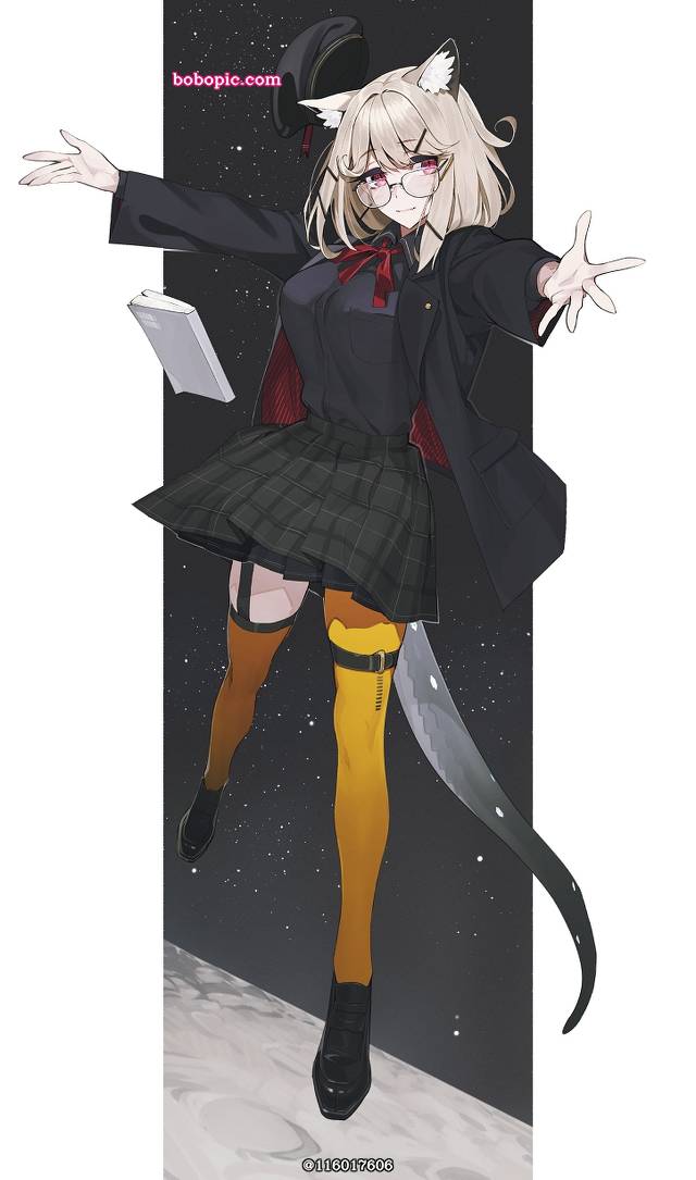 一张宴,原作,彩色丝袜,眼镜,明日方舟绘画图片