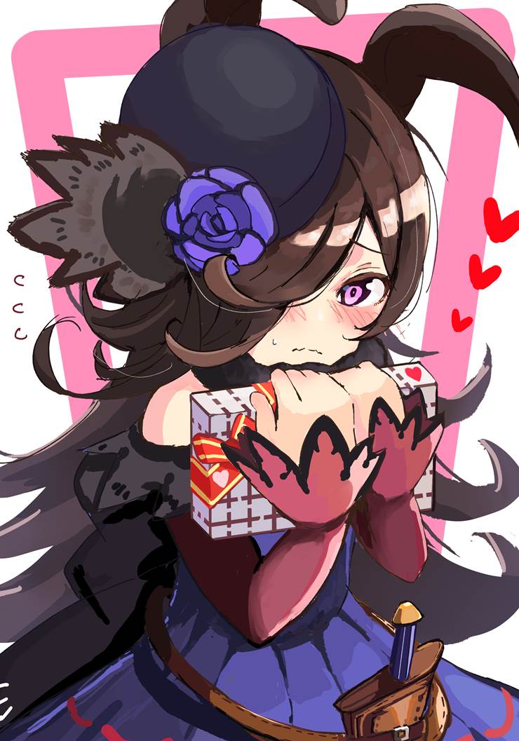 马娘, 赛马娘Pretty Derby, 米浴（赛马娘）, 情人节, one eye covered