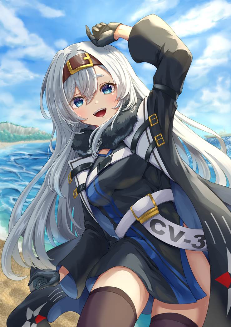 Bon Homme Richard (Azur Lane), Azur Lane, Azur Lane, white hair, Azur Lane 100+ bookmarks, breasts