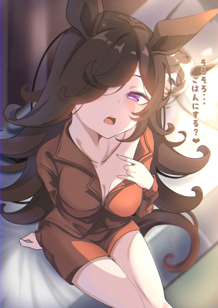 bed, 新娘, 睡衣, bird's‐eye view, 赛马娘Pretty Derby, 米浴（赛马娘）, 赛马娘Pretty Derby 1000收藏