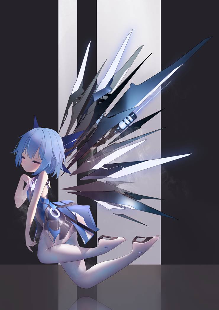 女孩子, 东方Project, 琪露诺, 机械少女, 大腿玩一年, 可爱, 萝莉