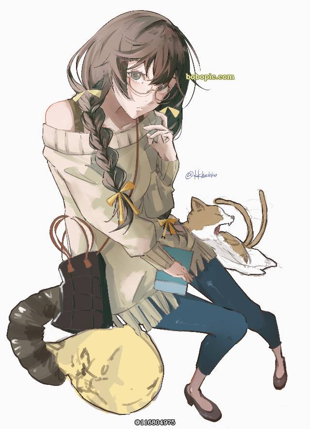 illustration,物语系列,羽川翼图片