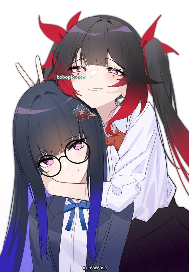 一张花火,制服花火,崩坏：星穹铁道,女校学生,眼镜,JK,焰火绘画图片