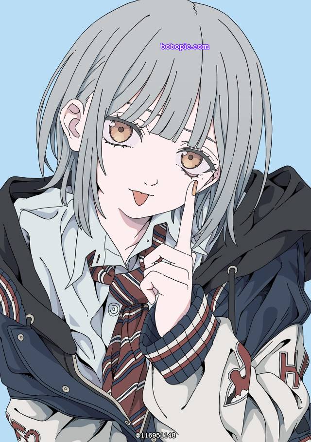 一张JK,制服,小女孩,连帽衫,少女绘画图片