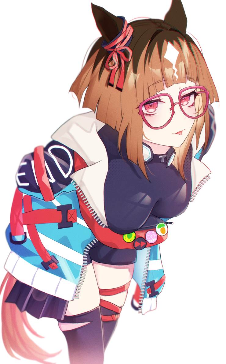 女孩子, 涂鸦, Transcend (Uma Musume), Transcend, 赛马娘Pretty Derby, 马娘, 眼镜, 决胜服（赛马娘）, 名为黑色内衣的武器