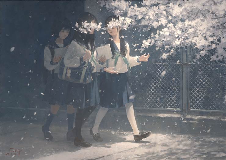 sakura,女高中生,小女孩,樱,樱花图片