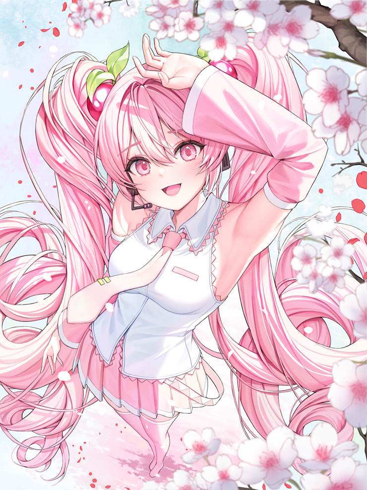 hatsune miku, sakura miku, spring, armpits, VOCALOID 100+ bookmarks