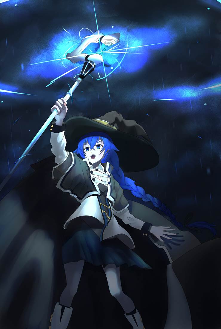 Mushoku Tensei, blue hair, 麻花辫, 洛琪希·米格路迪亚, 女孩子, magic