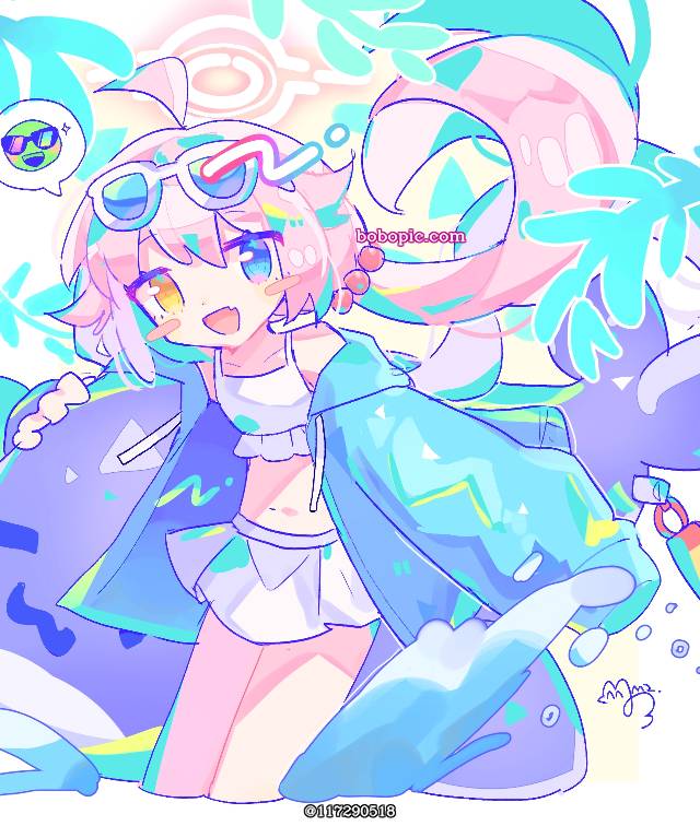 一张泳装,蔚蓝档案,小鸟游星野绘画图片