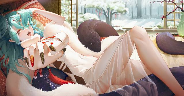 Path to Nowhere, 女孩子, girl, illustration, 赤脚, 东方, cheongsam