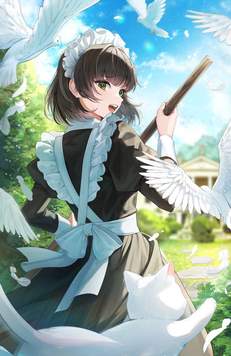 原创, 女孩子, 女仆, 女仆装, 原创, young girl, 连衫围裙, bob cut