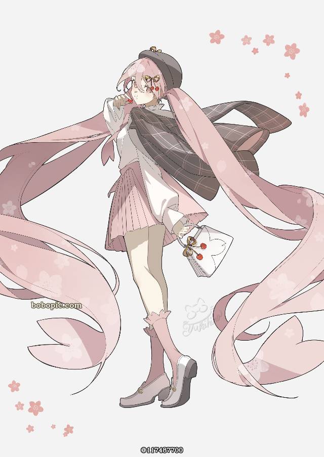 一张Vocaloid,初音未来绘画图片