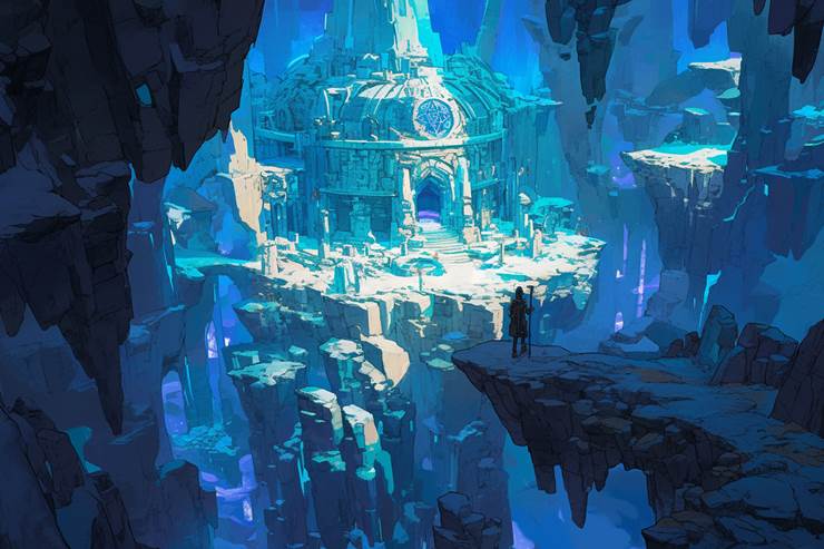 大空洞の神殿|pixiv画师BlueReflection的奇幻插画图片