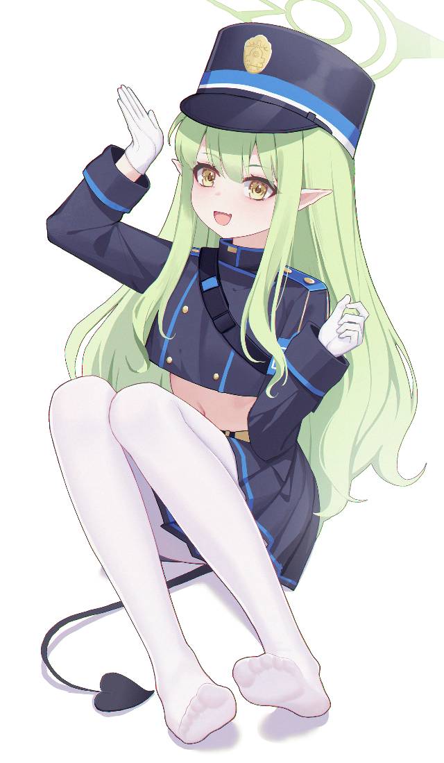 碧蓝档案, 女孩子, White silk pantyhose, 白裤袜, Highlander Railroad School, 肚脐