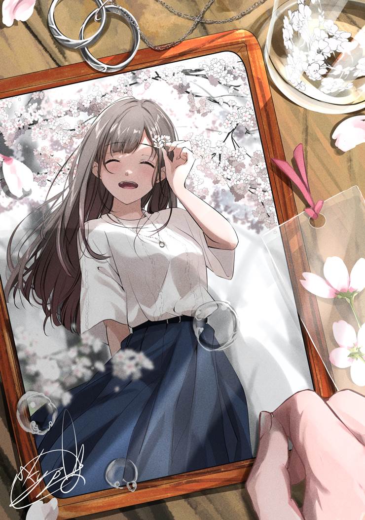 原创, 女孩子, smile, 长发, spring, 樱, 原创1000users加入书籤