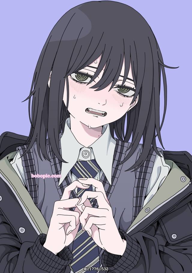 一张困扰脸,JK,制服,小女孩,连帽衫,少女绘画图片