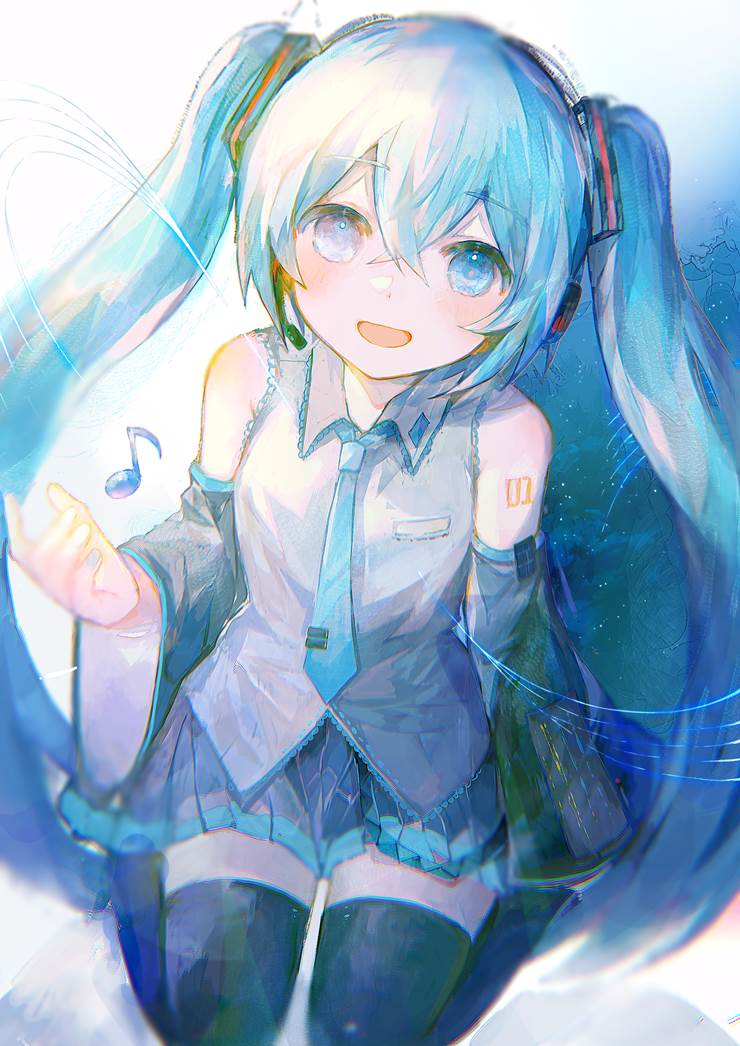 好きな音|P站画师彩莉わらび的初音未来插画图片