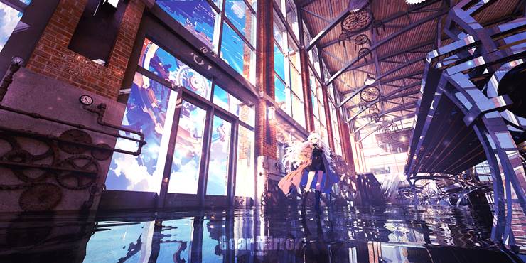 风景, background, 云, scenery, reflection pool, young girl, 原创1000users加入书籤