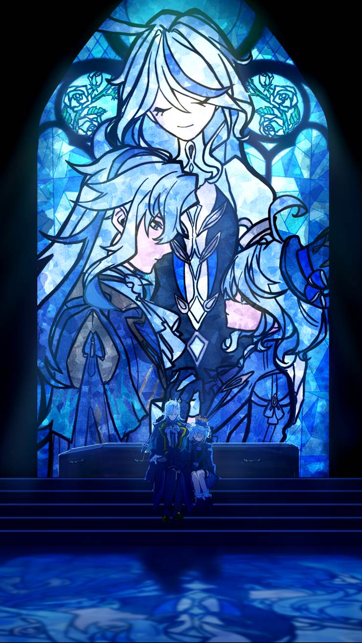 Neuvillette/Furina, Genshin Impact, 芙卡洛斯, stained glass, 原神1000收藏