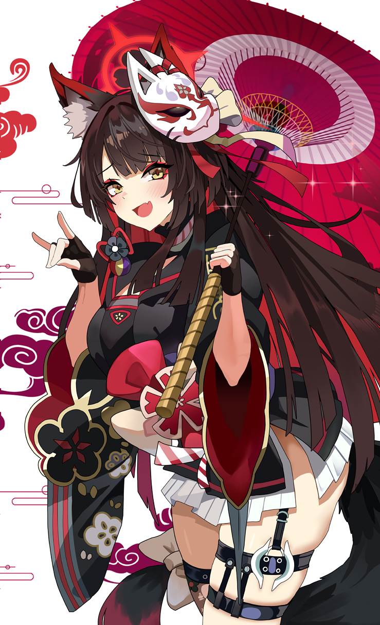 girl, young girl, gyaru, fox girl, Wakamo Kosaka, Blue Archive, Wakamo (Blue Archive), thighs you want to fondle, ass worth rubbing