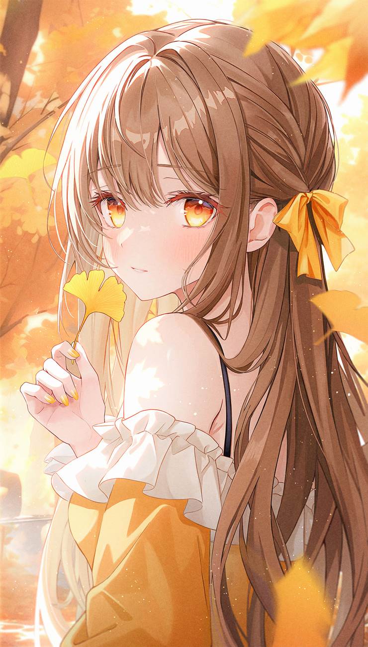 女孩子, autumn leaves, ginkgo biloba, 原创5000users加入书籤