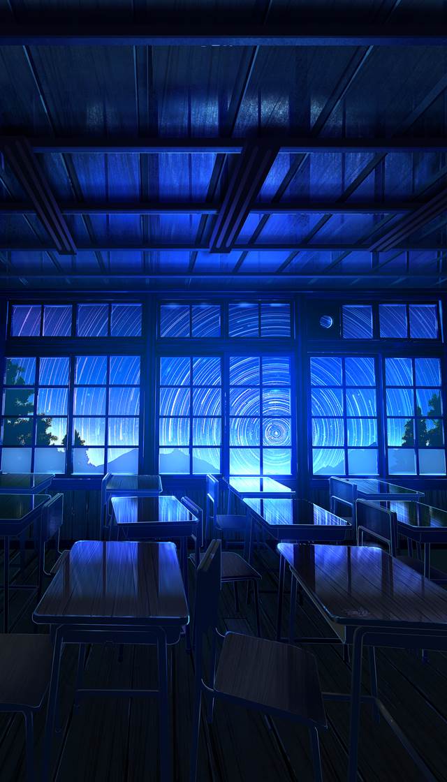 原创, background, 风景, night, night view, 蓝, starry sky, reflection pool, fantasy, classroom