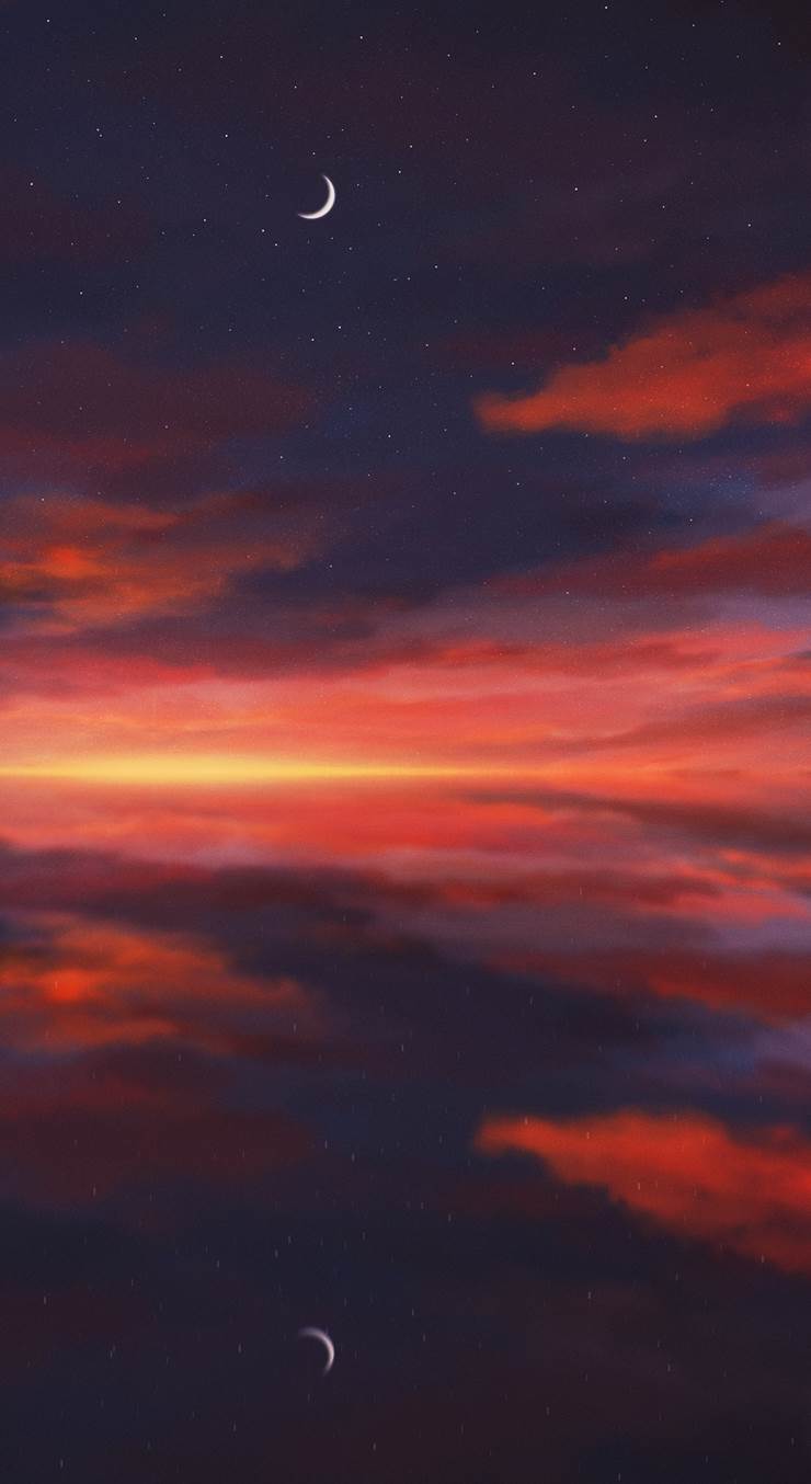 风景, background, 漂亮, 奇幻, 原创, 涂鸦, 夕阳, reflection pool, starry sky, star