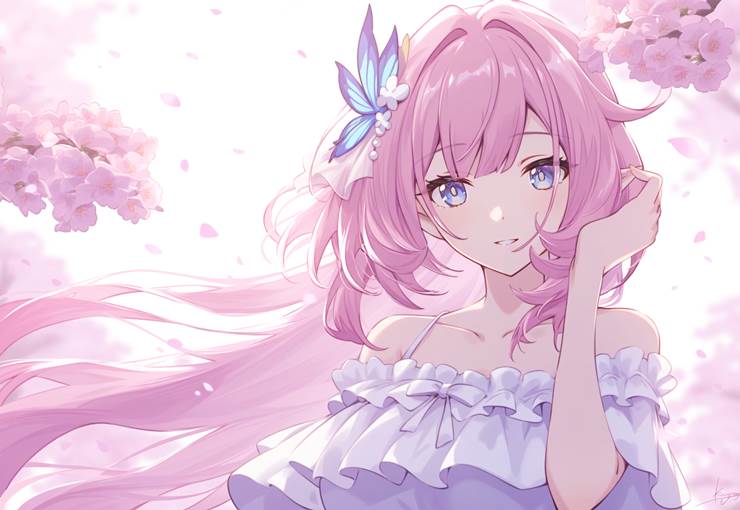 Elysia, Elysia (Honkai Impact 3rd), Honkai Impact 3, girl, Honkai Impact 3, Ellicia, Honkai: Star Rail, aI-generated illustration
