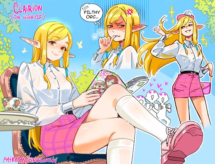 girl, 我家孩子, 精灵耳, 精灵, 原创1000users加入书籤, 白筒袜, 金发, 大腿