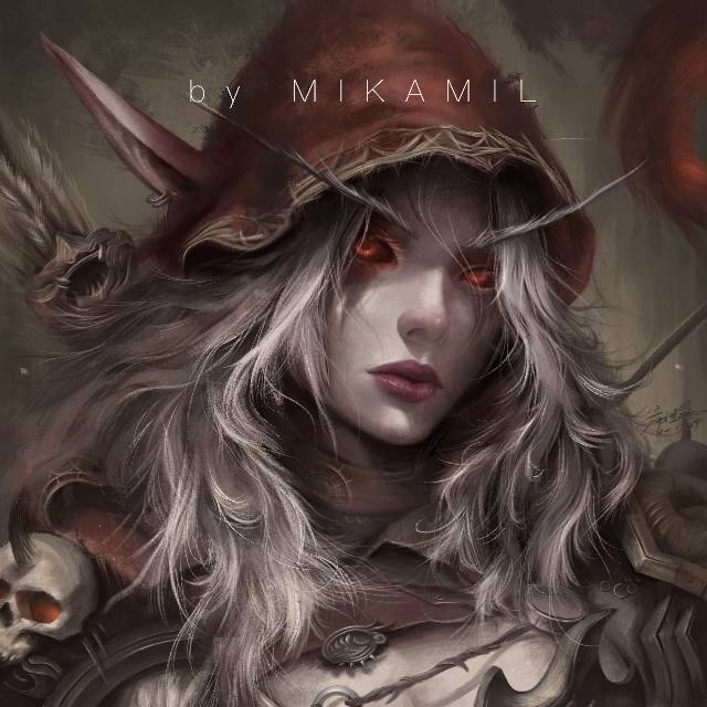 WorldofWarcraft,临摹,厚涂,希尔瓦娜斯图片