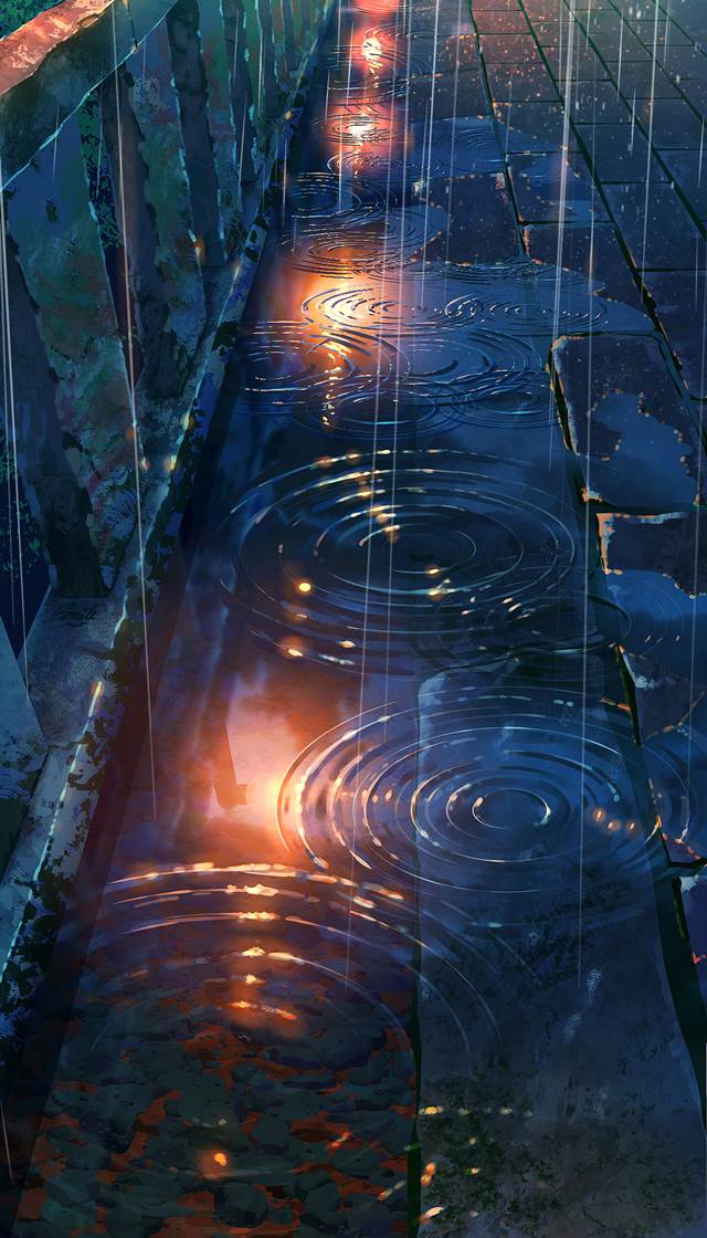 风景, background, 原创, night, reflection pool, 原创1000users加入书籤, rain, ripples