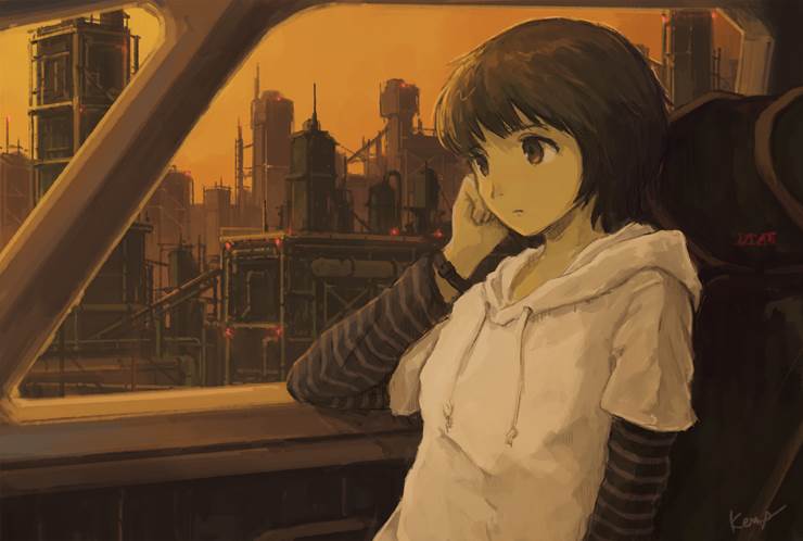 原创, 女孩子, 夕阳, metropolis, 乐器, 钢琴