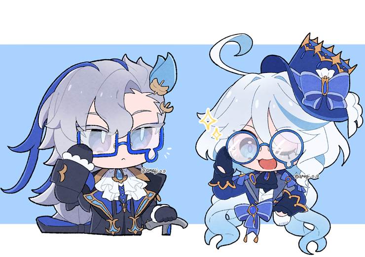 Genshin Impact, Neuvillette/Furina, 那维莱特, 芙宁娜, 原神100收藏