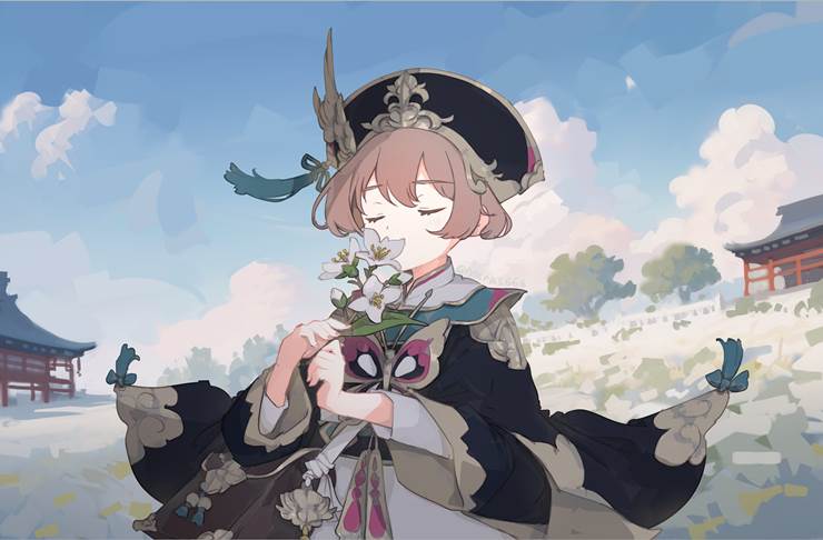 一张小女孩,风景,奇幻绘画图片