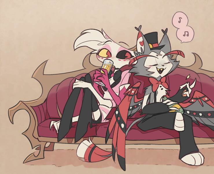 地狱客栈, Husk, Angel Dust, Husk/Angel Dust, Alastor/Husk, Hazbin Hotel 1000+ bookmarks