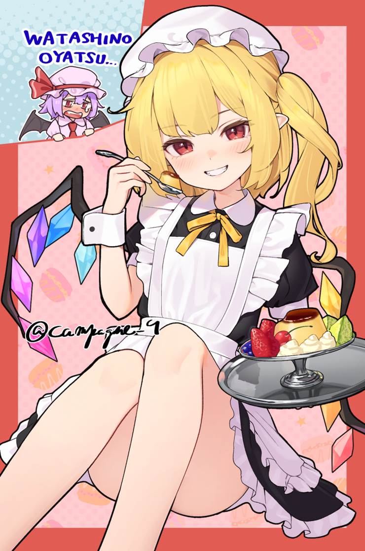 Touhou Project, Flandre Scarlet, Legs of Touhou girls, bewitching thighs, left foot shield, Touhou Project 1000+ bookmarks