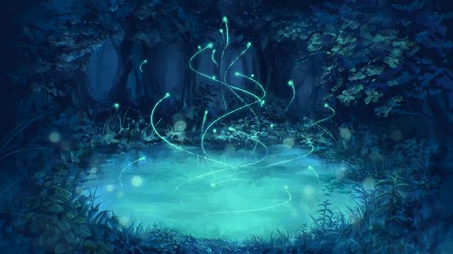 原创, background, 蓝, 风景, V家曲, forest, firefly