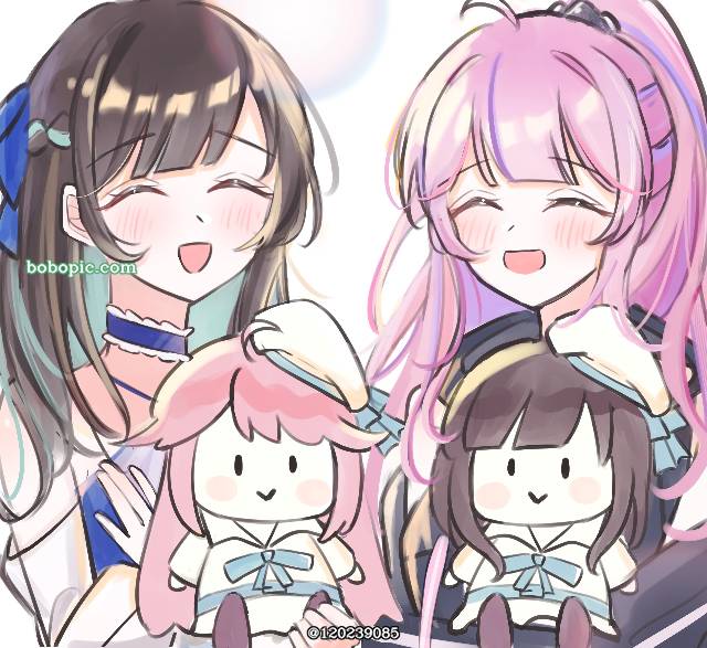 小女孩,毛绒公仔,花铗镜,虚拟主播,豪华图片
