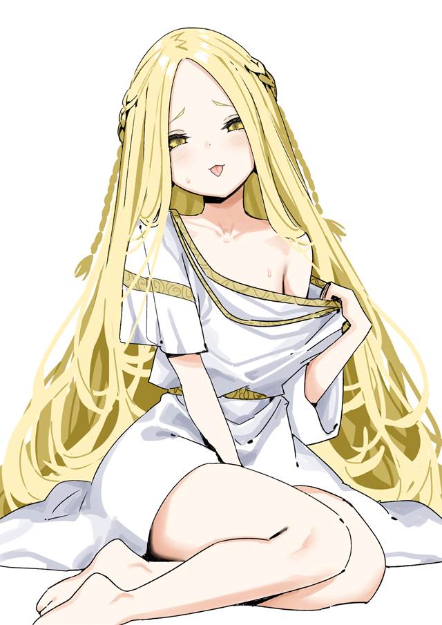 Elden Ring, Miquella's Haligtree, Miquella, otokonoko, embarrassed face, tongue out, downblouse, thighs, Elden Ring 5000+ bookmarks