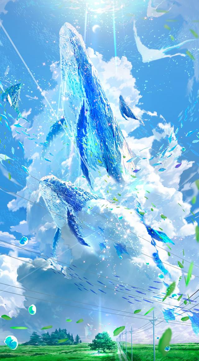 夏日天空, 风景, 原创, background, 云, sky, 插画, 原创, 原创1000users加入书籤